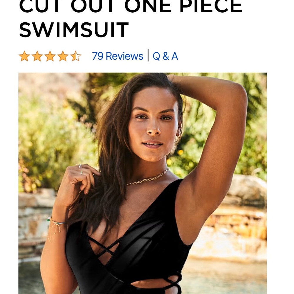 Black Cut Out One Piece Swimsuit